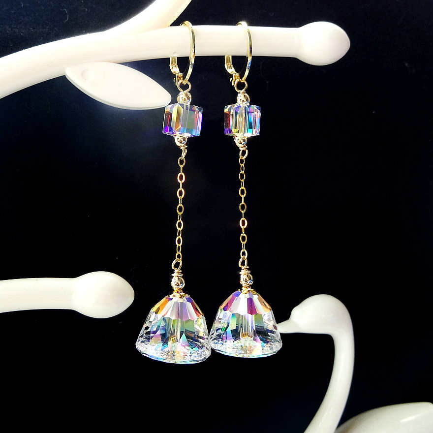 如梦令长款甜美风包金奥地利水晶