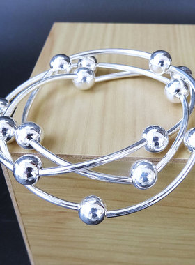 前缘s925纯银多圈手链女缠绕新年