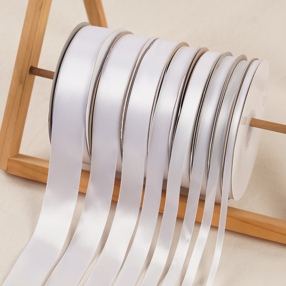 3-8cm白色丝带缎带布绸带礼品包装彩带花束蝴蝶结diy丝带