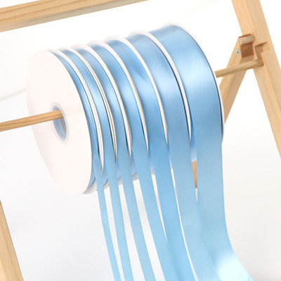 0.6-4cm雾蓝丝带缎带飘带蝴蝶结