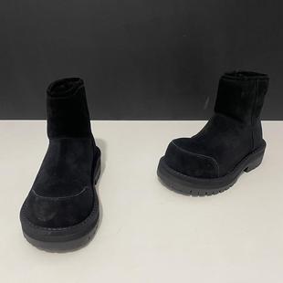 【断码清仓】 IDOSUNYU ITCOCO短靴女2024年冬新款真皮厚底雪地靴