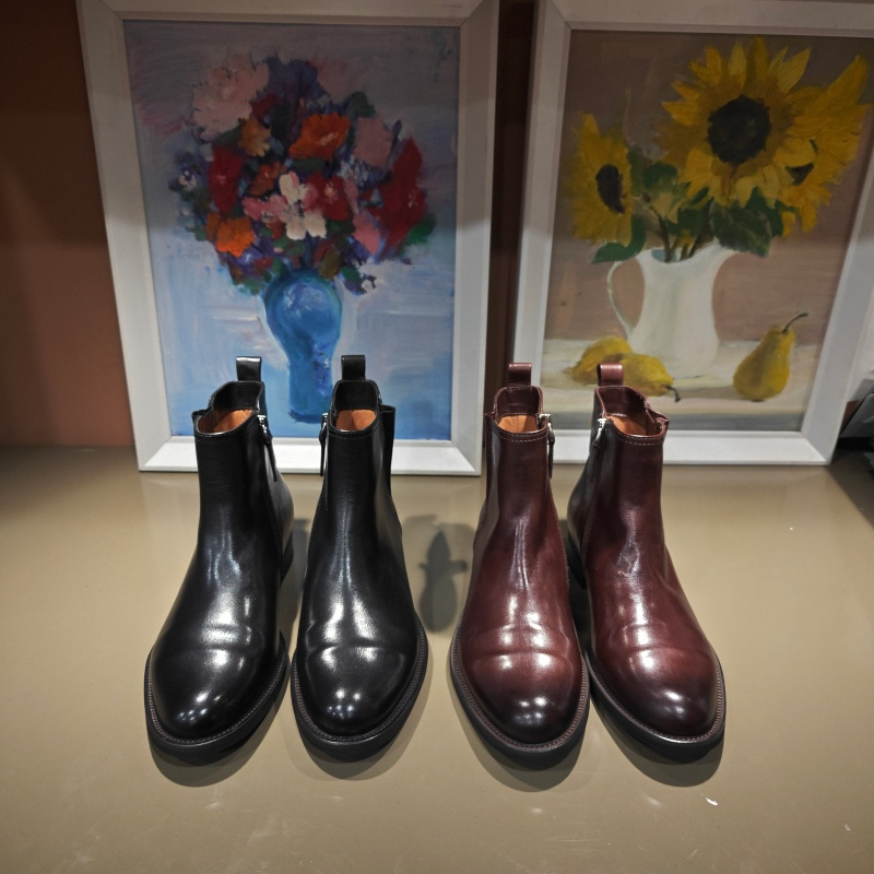 卡斯丹2025秋欧货新款胎牛皮切尔西靴女尖头低跟英伦风平跟女短靴