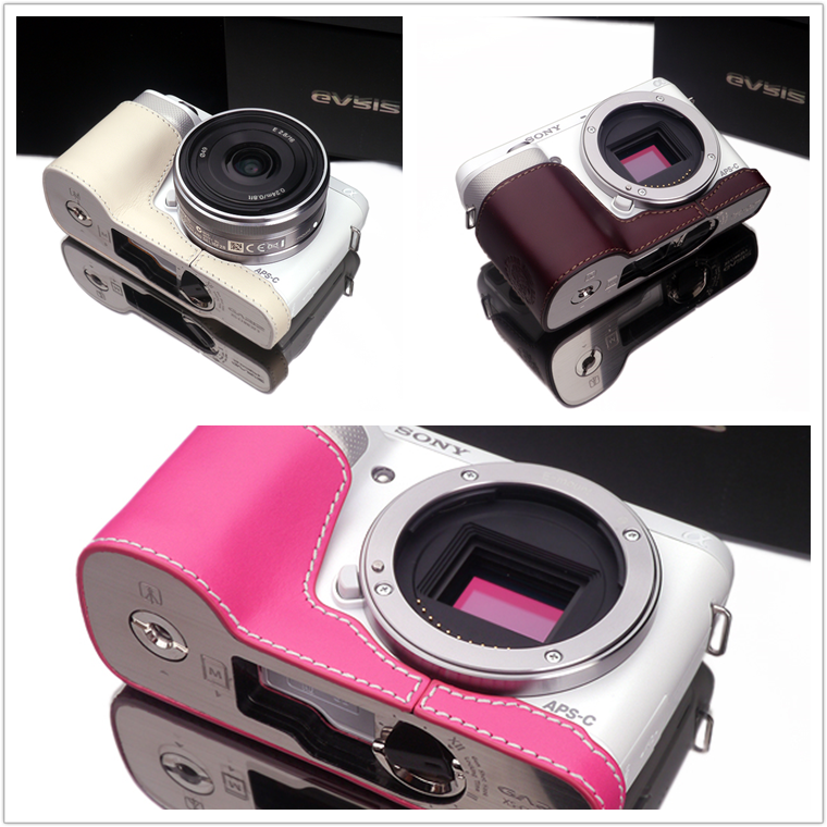 现货特价清仓 韩国gariz适用索尼nex-f3 微单相机真皮半套皮套