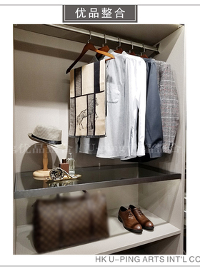 现代简约男装陈列组合衣帽间