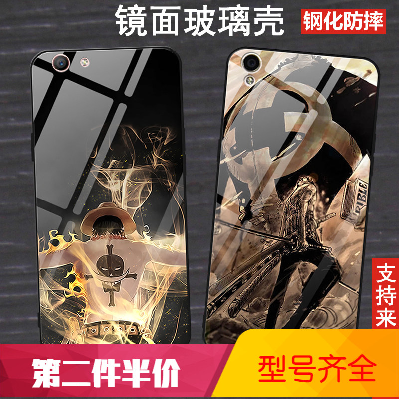 适用三星a71/a81/a91手机壳note10lite/m60s钢化玻璃海贼王路飞