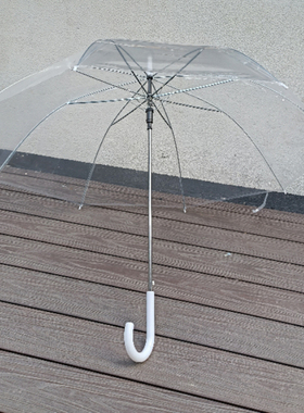 男女网红小清新加粗透明创意长柄日韩自动广告礼品印字儿童绘画伞