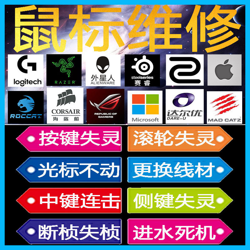 雷蛇鼠标维修换滚轮按键
