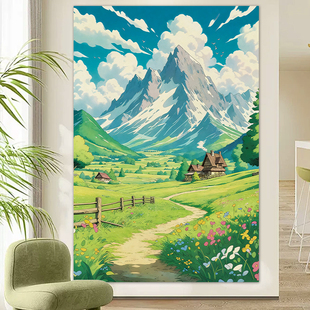 动漫风景画海报墙贴宿舍卧室背景墙自粘装饰贴画可爱治愈贴纸壁画