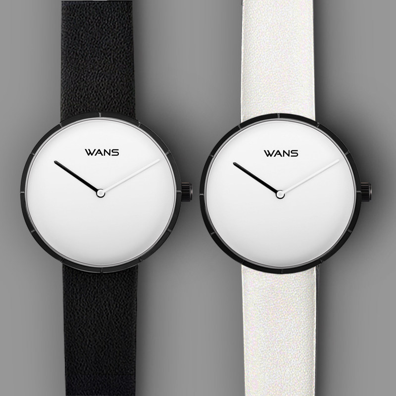 WANS极简约潮森系文艺学生情侣手表一对防水中性百搭男女朋友礼物