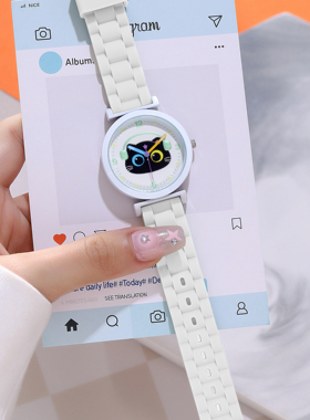 WANS耳机猫可爱猫多巴胺手表女孩学生初中生果冻猫咪手表ins卡通