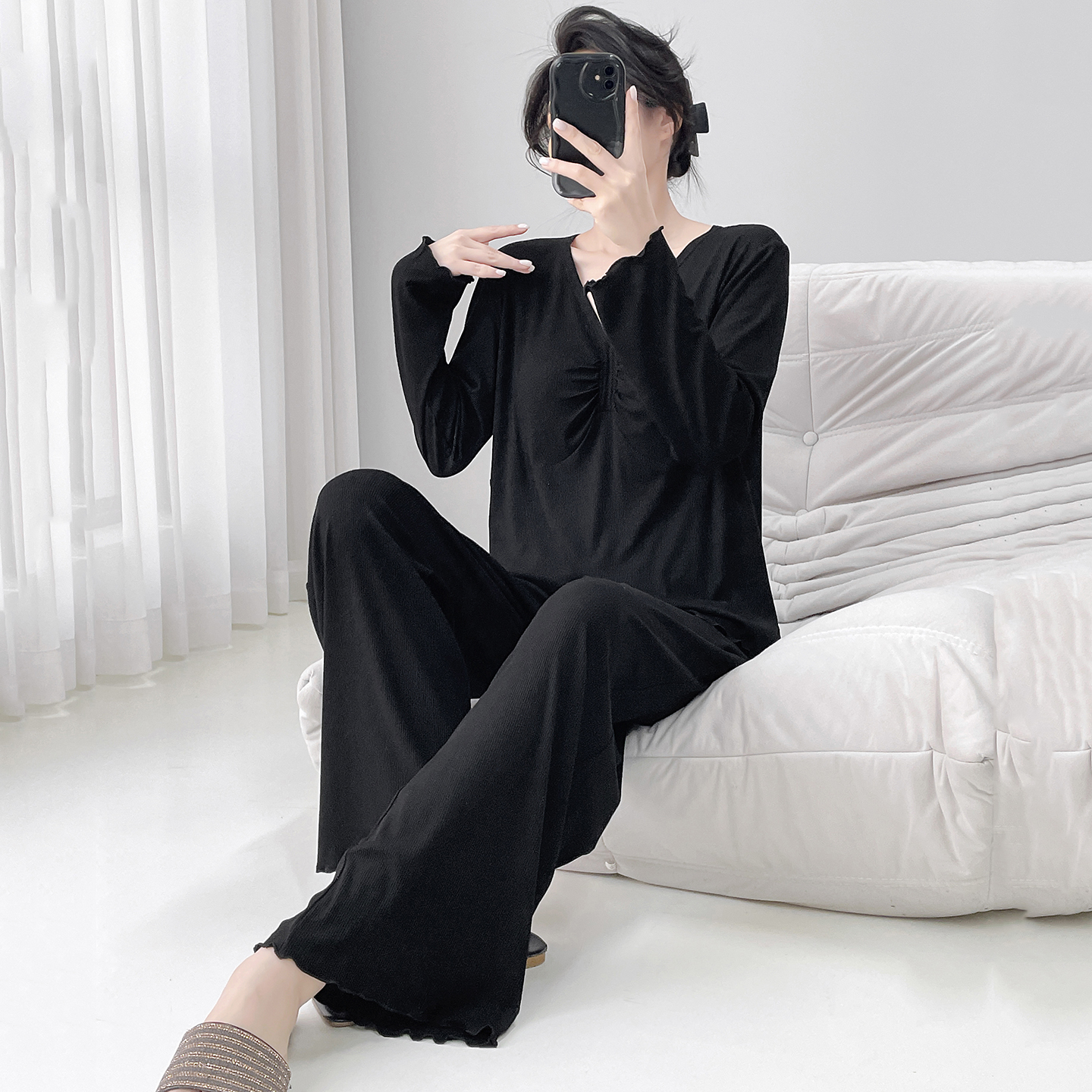 强力推荐！带胸垫睡衣女莫代尔