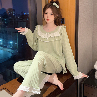 2025新款 纯棉长袖 睡衣女款 春秋款 大码 公主风高级感宽松家居服套装