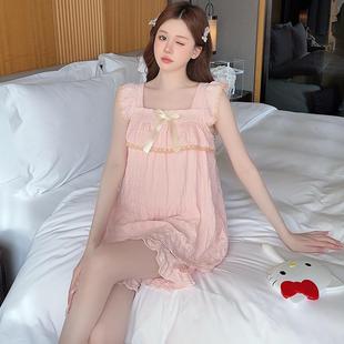 短裤 带胸垫睡衣女款 纯棉甜美公主风无袖 夏季 可外穿家居服 2025新款