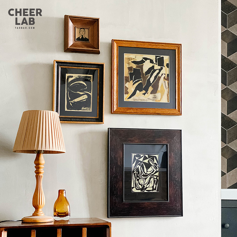 中古抽象混搭风格轻奢小众装饰画组合客厅沙发背景墙高级感挂画,家居饰品,现代装饰画,淘宝优惠券,粉丝福利购,淘宝优惠卷