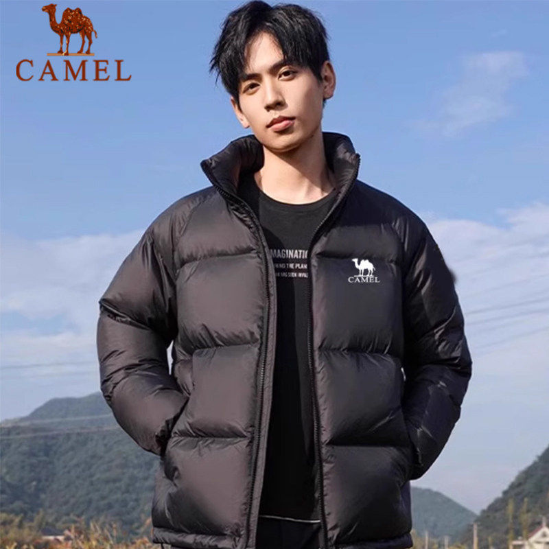 骆驼火山羽绒服男女款2025新款白鸭绒蓬松立领短款面包服保暖外套,男装,羽绒服,淘宝优惠券,粉丝福利购,淘宝优惠卷