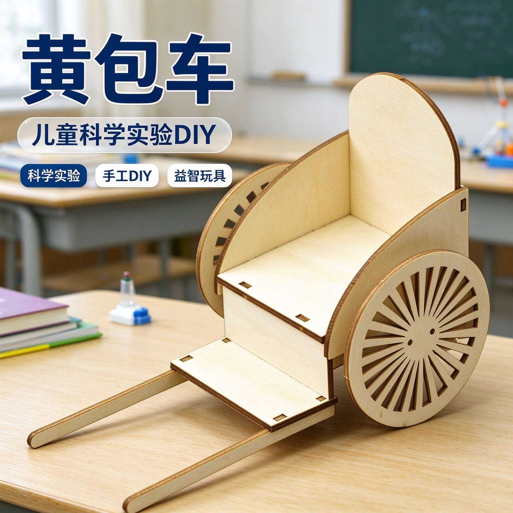 黄包车DIY木质人力拉车儿童玩具