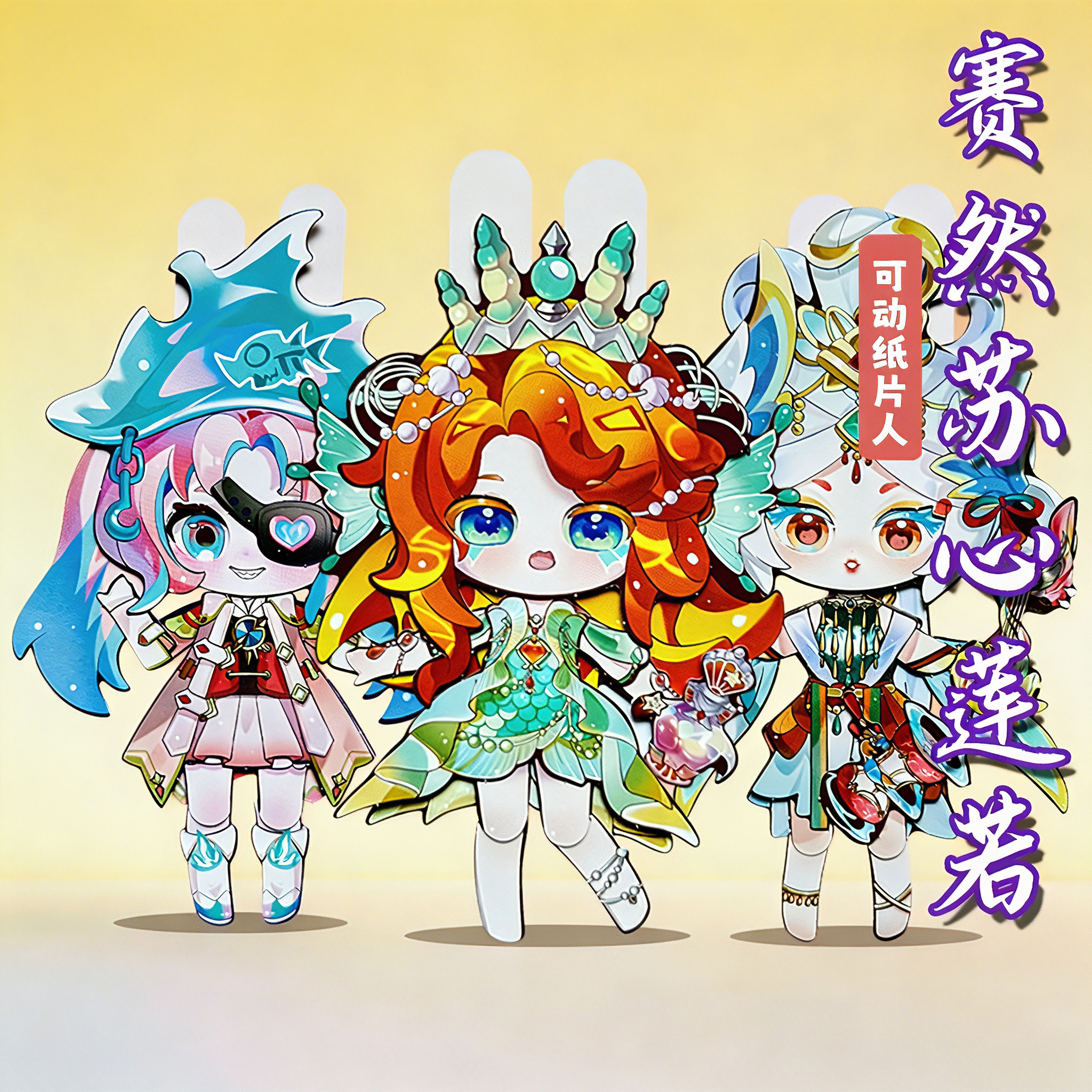 赛然苏心莲若蛋仔派对可动纸片人