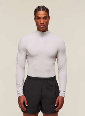 正品现货Gymshark everywear 1/4 Zip 男子无缝拉链紧身长袖针织