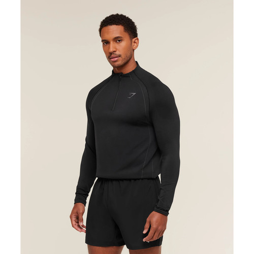 正品现货Gymshark Apex Seamless 1/4 Zip 男子无缝拉链紧身长袖