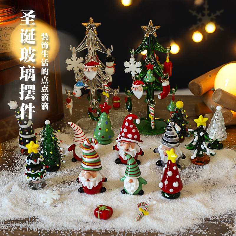 玻璃装饰圣诞节桌面摆件