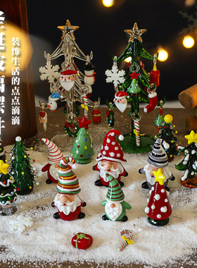 玻璃装饰圣诞节桌面摆件