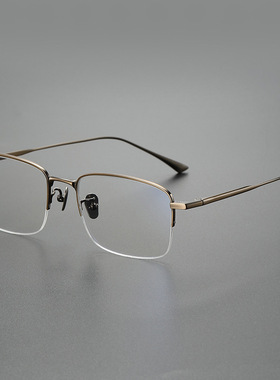 MIES超轻纯钛商务男士大脸高度数近视眼镜框架增同永款