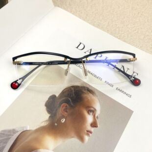 马化腾奥山Ken清行同款ZY-208纯钛男士环抱式无边眼镜框架Okuyama