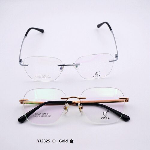 Titanium IP 无框钛架大脸商务精英男近视眼镜框YJ2325