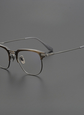 DI蒂TA塔同款157mm宽DTX418方形眉毛架纯钛近视眼镜框架商务男款