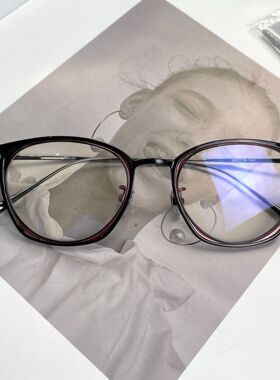 国际大牌设计师款德国jux眼镜架纯钛镜框男女近视眼镜框双色