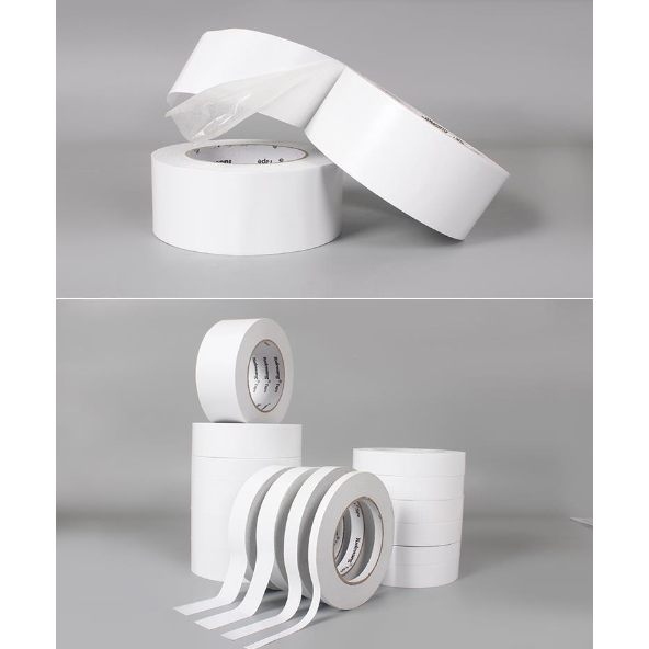 双面胶带高粘度强力棉纸胶带学生手工办公透明超薄手撕纸质胶布