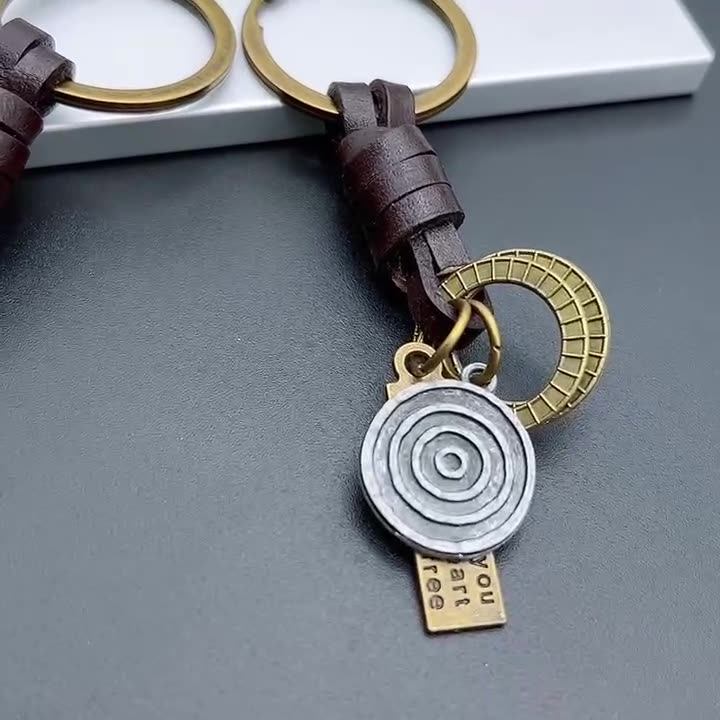 手工编织百搭美式牛皮质复古钥匙扣diy吊饰皮质饰品装饰,节庆用品/礼品,钥匙扣,淘宝优惠券,粉丝福利购,淘宝优惠卷