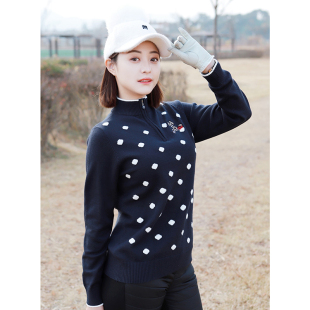 韩国直邮CHES半拉链女高尔夫球针织衫 GOLF服装 女 秋冬EV993 时尚