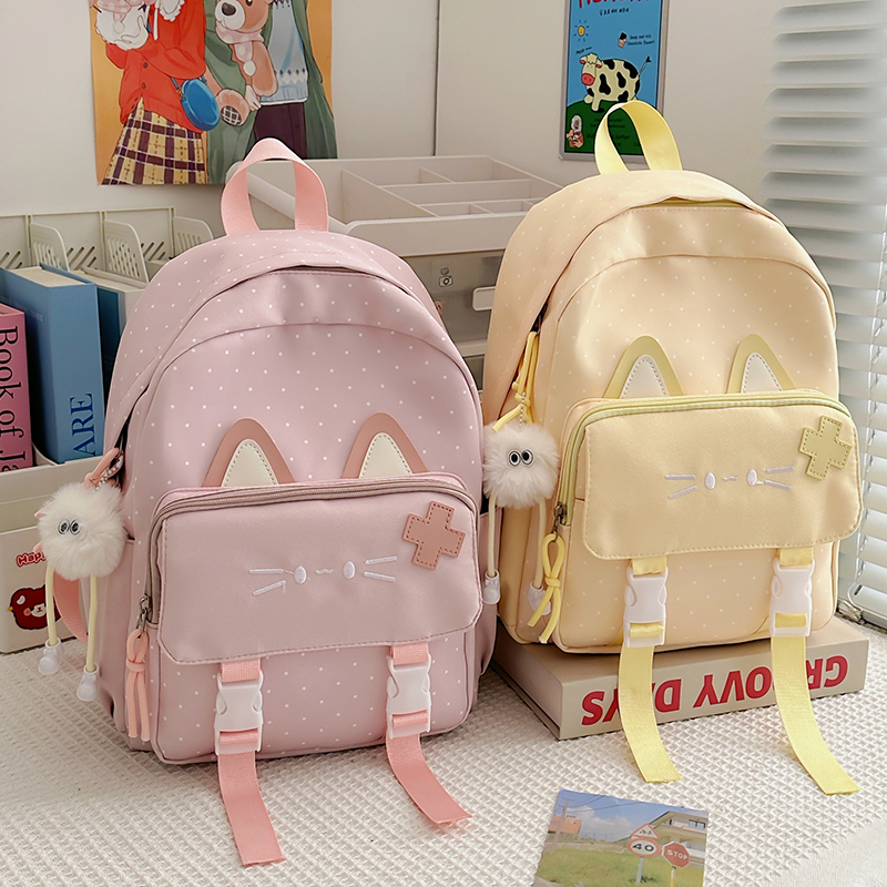 日系可爱卡通小猫儿童旅游双肩包