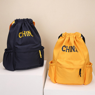 束口袋小学生简易补课书包男女孩抽绳双肩包儿童轻便休闲旅行背包