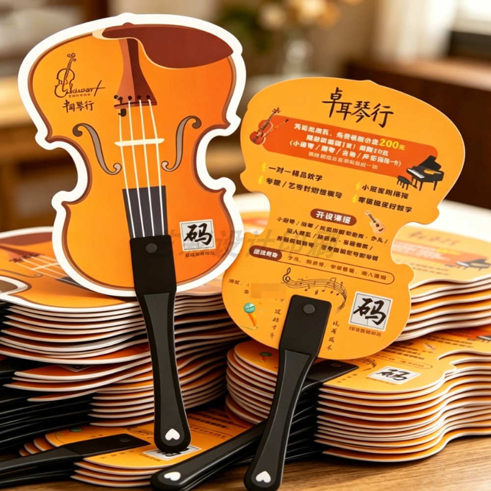 音乐招生广告扇定制作logo培训机构宣传塑料扇辅导班团扇礼品扇子