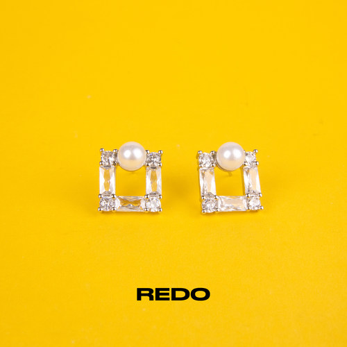REDO几何方形耳环简约小巧