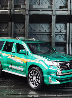 清仓恒腾1/24普拉多合金汽车模型回力声光玩具大号越野车金属六开