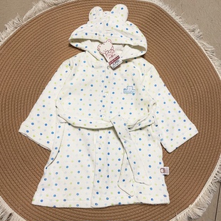 XN9029婴儿睡袍秋冬款双面剪绒毛巾连帽浴袍儿童浴衣宝宝家居服