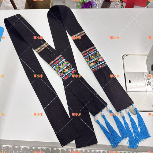 贵州少数民族布依族围腰带飘带服装配饰须须流苏围腰带一对