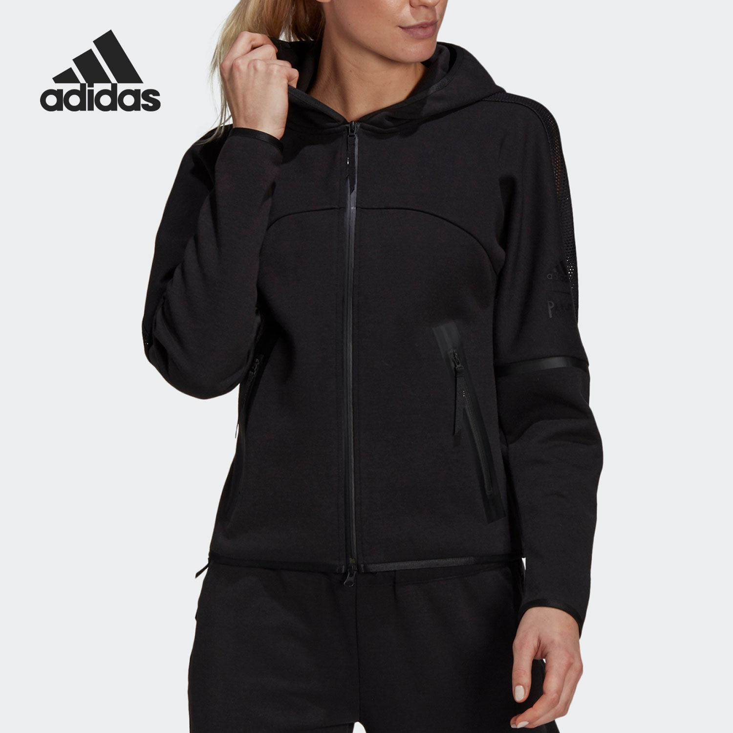 Adidas/阿迪达斯正品当季女子新款舒适连帽运动夹克外套 H30033,运动服/休闲服装,运动卫衣/套头衫,淘宝优惠券,粉丝福利购,淘宝优惠卷