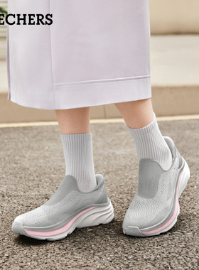 斯凯奇女鞋2025年新款一脚蹬闪穿健步鞋轻便缓震休闲运动鞋150586