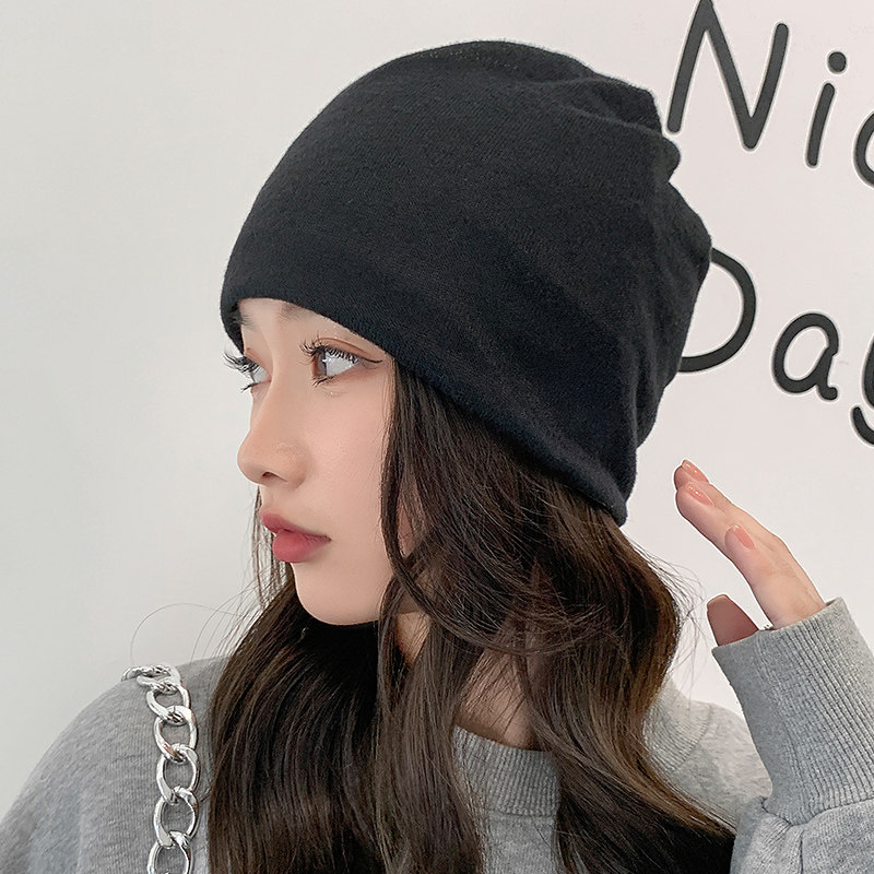 堆堆帽网红男女脖套秋冬百搭针织包头帽韩版ins情侣包头防冷帽子