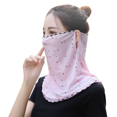 薄款防晒护颈脖子挂耳式面纱围巾