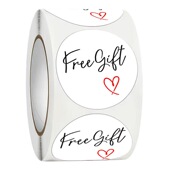 500张 饰不干胶标签 装 卷5种颜色感谢赠品贴纸Free Gift礼物盒包装