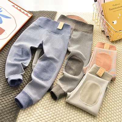 男童高腰德绒打底裤2025新款护膝