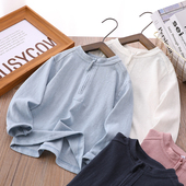 男童长袖 运动打底衫 t恤亚麻棉质2025春秋新款 中大童男孩休闲韩版