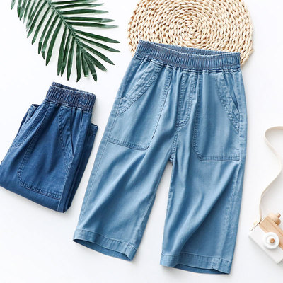 男童短裤天丝牛仔速干五分