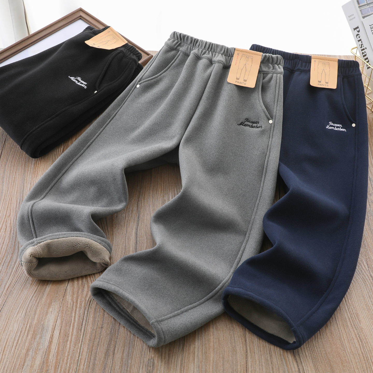 男童密密绒裤子防风加厚一件过冬