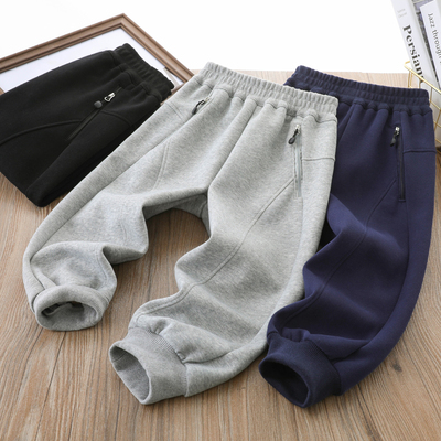男童韩版休闲拉链口袋运动卫裤